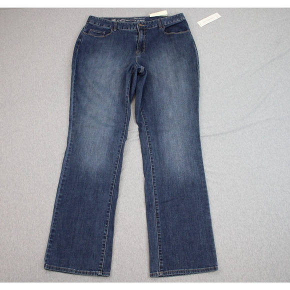 Coldwater Creek Jeans Womens 12 Blue Natural Fit Mini Bootcut Cotton Denim NWT - Picture 1 of 7